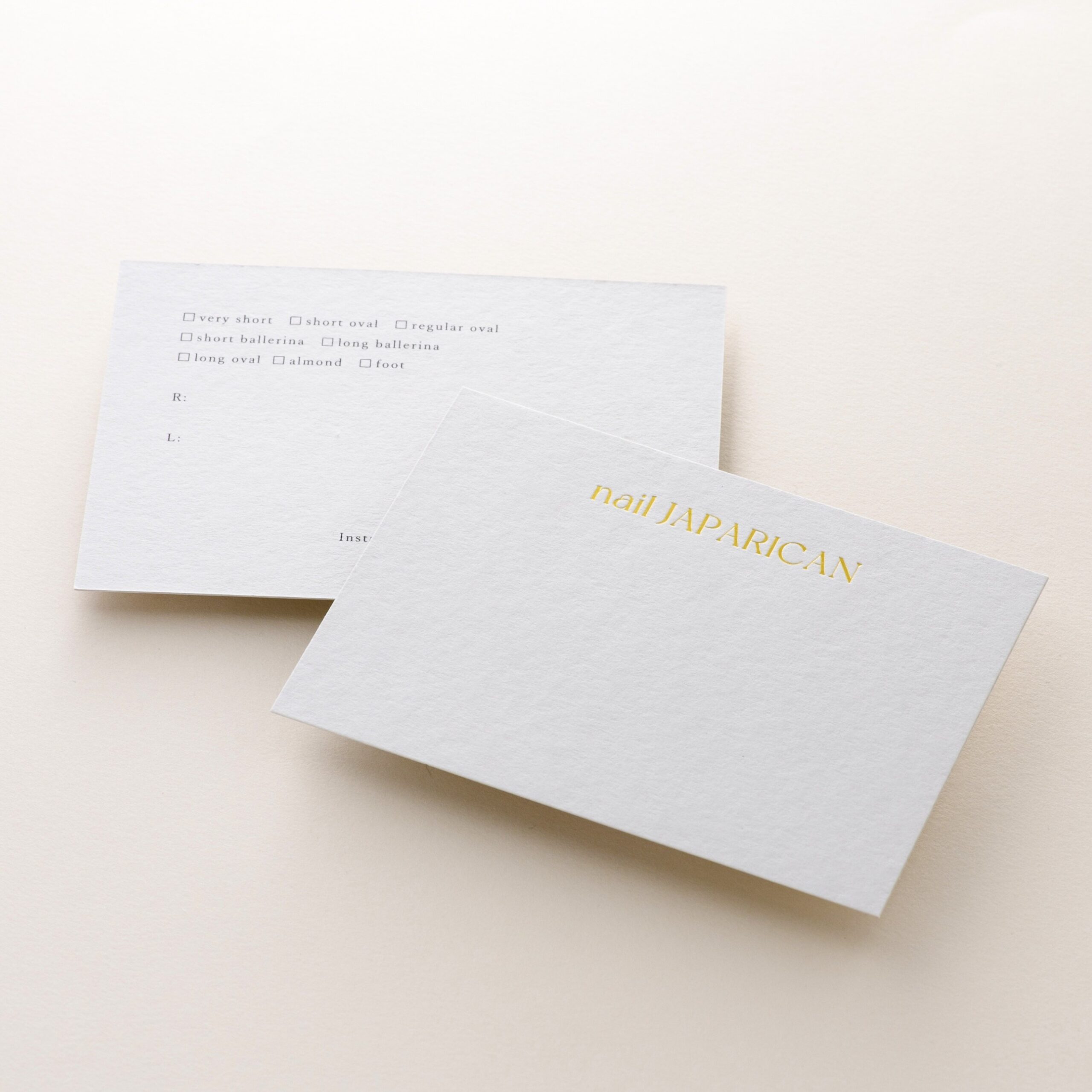 箔押しのネイルチップ台紙